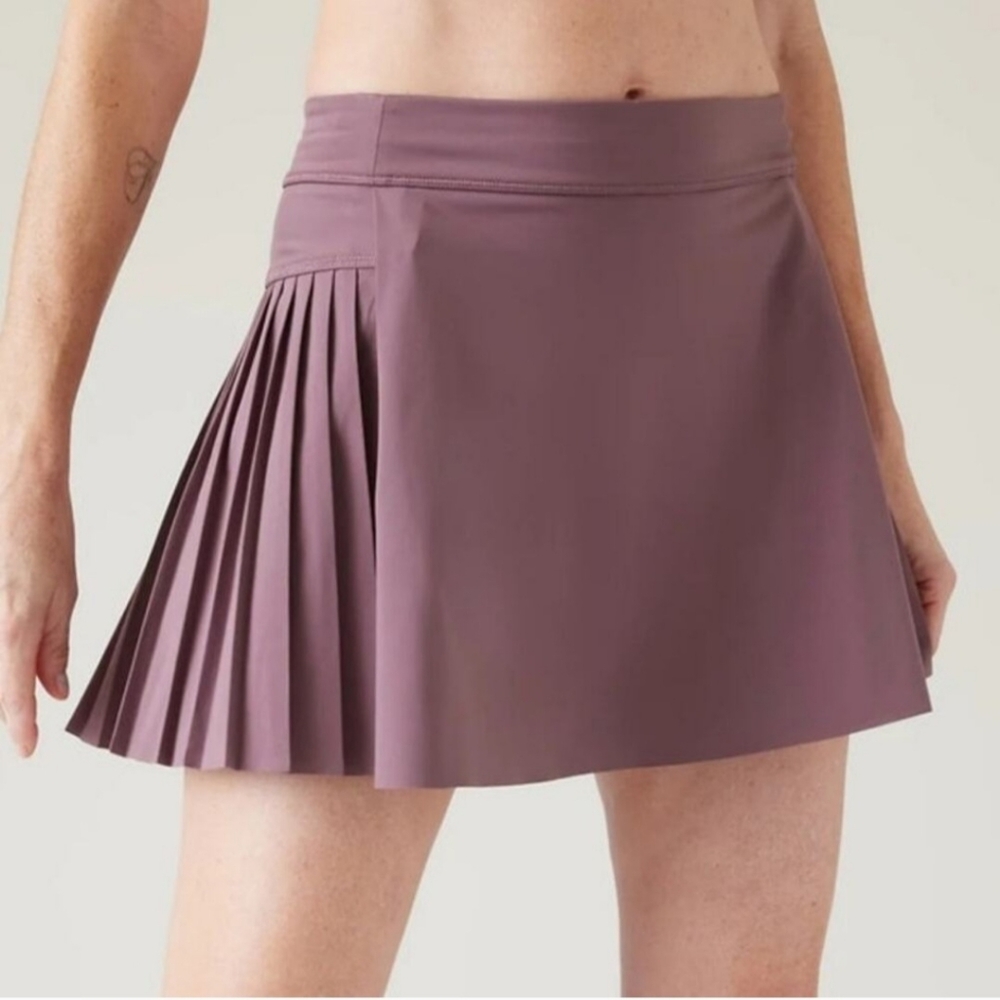 Athleta Womens Skort Skirt Pleated Golf Tennis Purple Mauve Sz M Pickleball